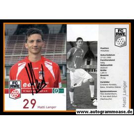 Autogramm Fussball | FC Rot-Weiss Erfurt | 2009 | Matti LANGER