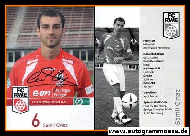 Autogramm Fussball | FC Rot-Weiss Erfurt | 2009 | Samil CINAZ