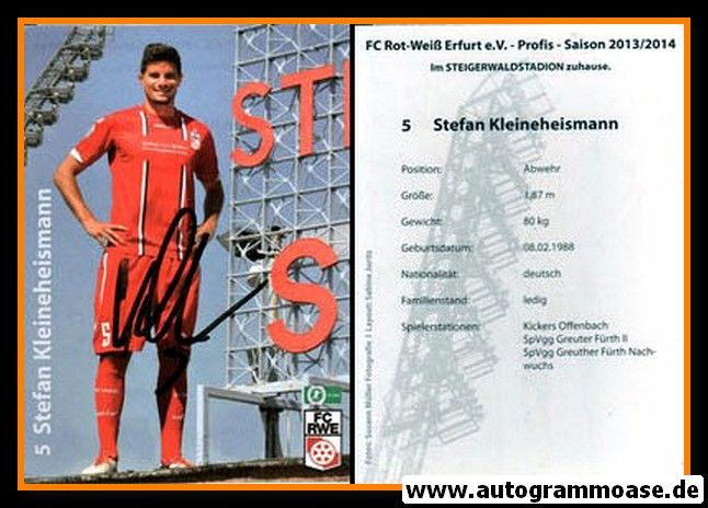 Autogramm Fussball | FC Rot-Weiss Erfurt | 2013 | Stefan KLEINEHEISMANN