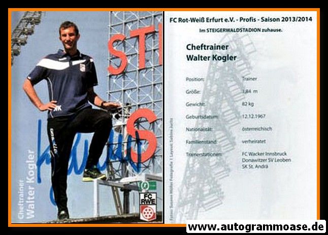 Autogramm Fussball | FC Rot-Weiss Erfurt | 2013 | Walter KOGLER