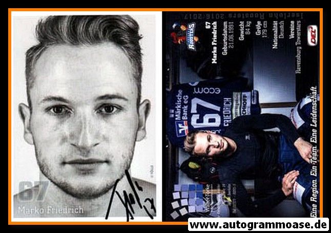 Autogramm Eishockey | Iserlohner EC | 2016 | Marko FRIEDRICH