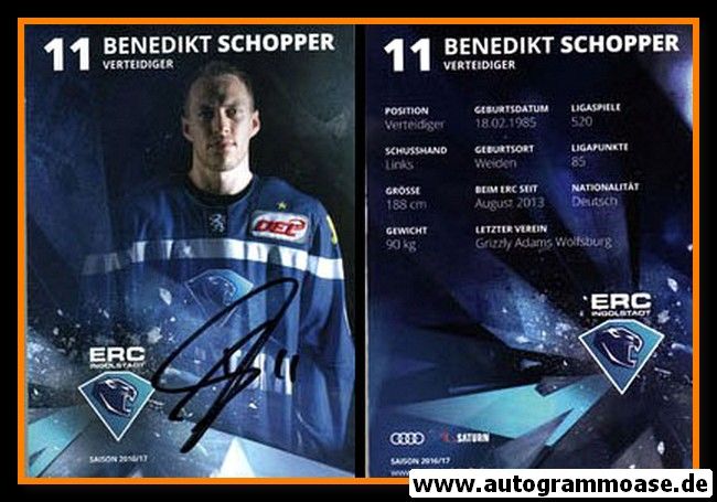 Autogramm Eishockey | ERC Ingolstadt | 2016 | Benedikt SCHOPPER