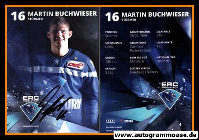 Autogramm Eishockey | ERC Ingolstadt | 2016 | Martin BUCHWIESER