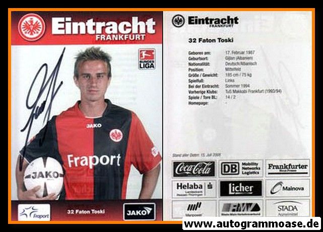 Autogramm Fussball | Eintracht Frankfurt | 2008 | Faton TOSKI