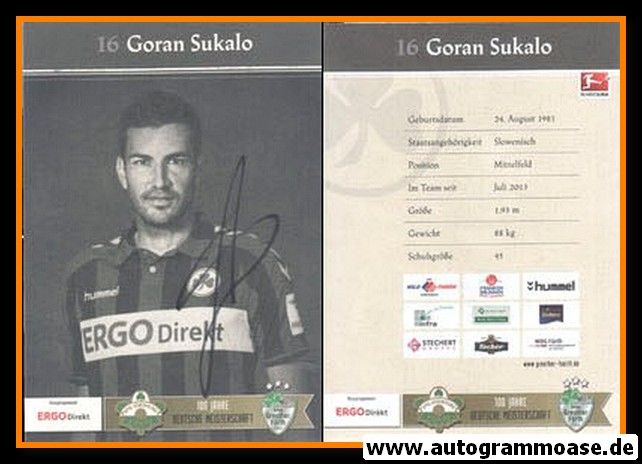 Autogramm Fussball | SpVgg Greuther Fürth | 2014 | Goran SUKALO
