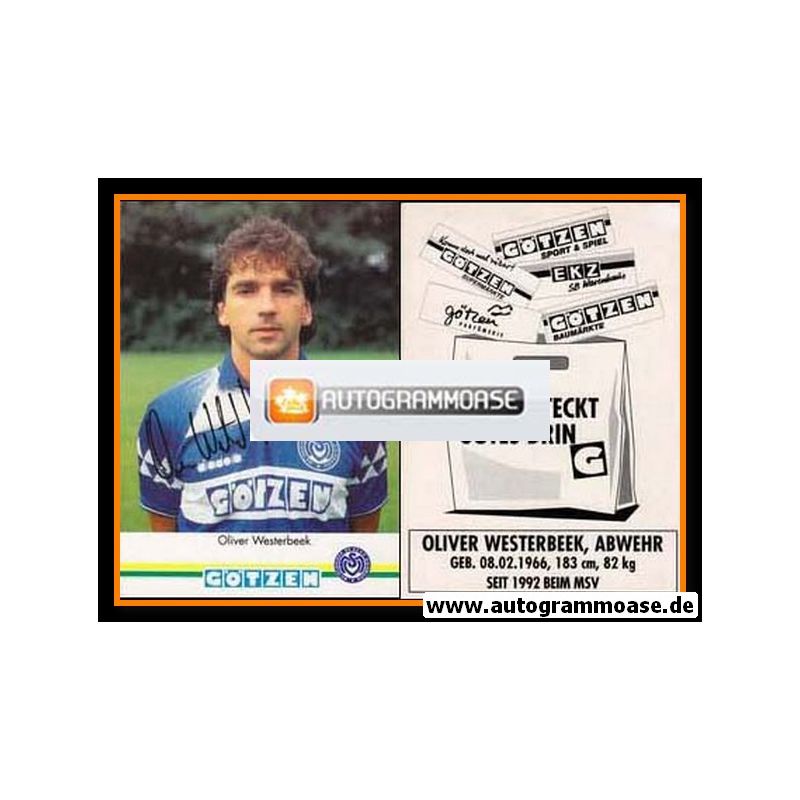 51541 Oliver Westerbeek MSV Duisburg 90er original signierte Autogrammkarte