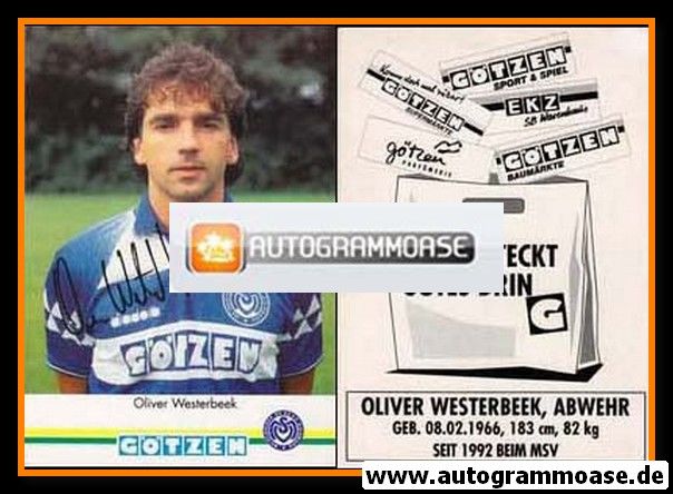 51541 Oliver Westerbeek MSV Duisburg 90er original signierte Autogrammkarte