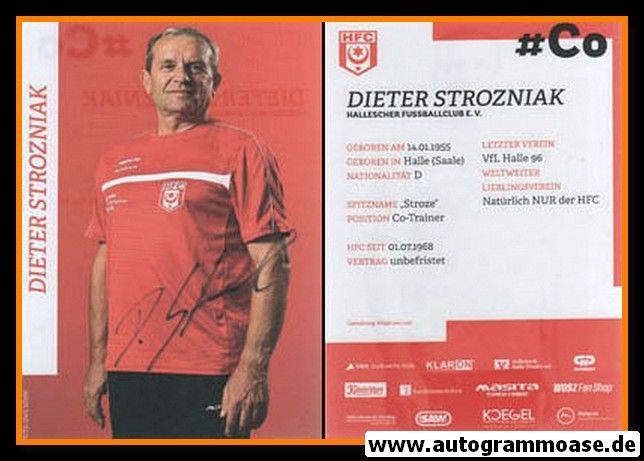 Autogramm Fussball | Hallescher FC | 2010er | Dieter STROZNIAK