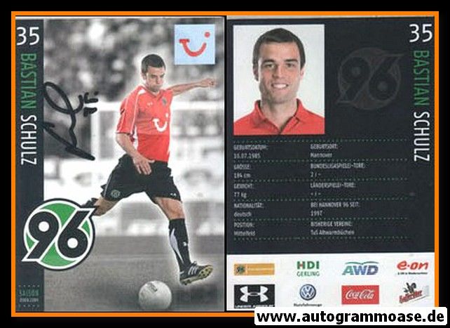 Autogramm Fussball | Hannover 96 | 2008 | Bastian SCHULZ