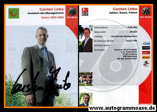 Autogramm Fussball | Hannover 96 | 2005 | Carsten LINKE