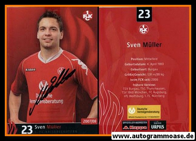 Autogramm Fussball | 1. FC Kaiserslautern | 2007 | Sven MÜLLER