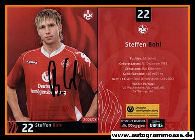Autogramm Fussball | 1. FC Kaiserslautern | 2007 | Steffen BOHL