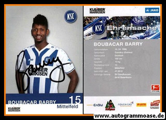 Autogramm Fussball | Karlsruher SC | 2015 | Boubacar BARRY