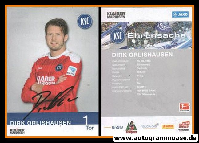 Autogramm Fussball | Karlsruher SC | 2015 | Dirk ORLISHAUSEN