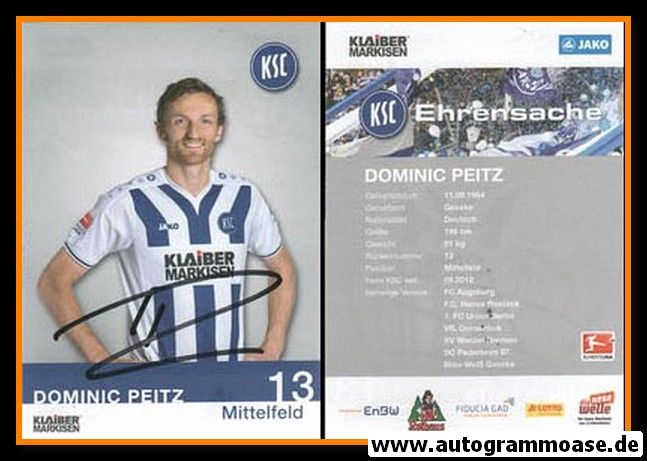 Autogramm Fussball | Karlsruher SC | 2015 | Dominic PEITZ