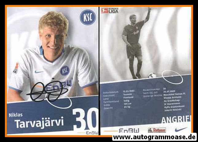 Autogramm Fussball | Karlsruher SC | 2009 | Niklas TARVAJÄRVI