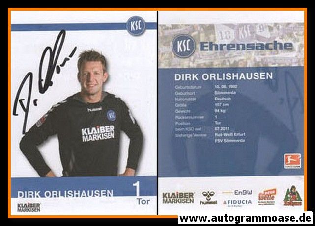 Autogramm Fussball | Karlsruher SC | 2013 | Dirk ORLISHAUSEN