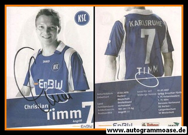 Autogramm Fussball | Karlsruher SC | 2007 | Christian TIMM