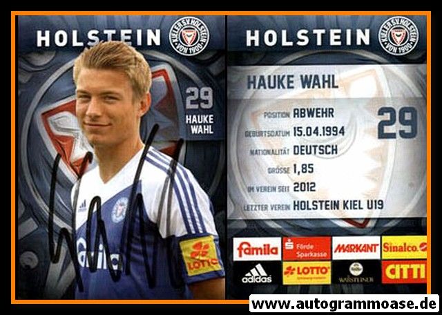 Autogramm Fussball | Holstein Kiel | 2014 | Hauke WAHL