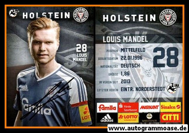 Autogramm Fussball | Holstein Kiel | 2015 | Louis MANDEL