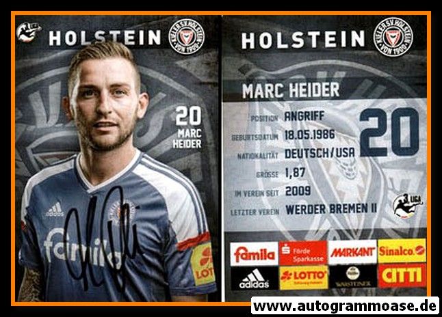 Autogramm Fussball | Holstein Kiel | 2015 | Marc HEIDER