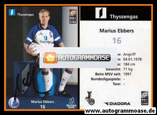 Autogramm Fussball | MSV Duisburg | 1998 | Marius EBBERS