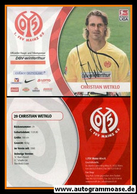 Autogramm Fussball | FSV Mainz 05 | 2008 | Christian WETKLO