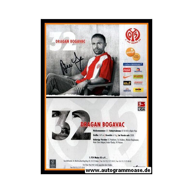 57801 Dragan Bogavac FSV Mainz 05 original signierte Autogrammkarte 