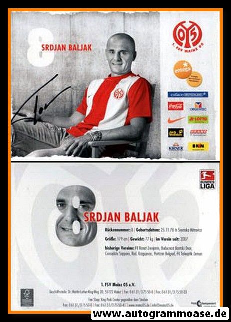 Autogramm Fussball | FSV Mainz 05 | 2009 | Srdjan BALJAK