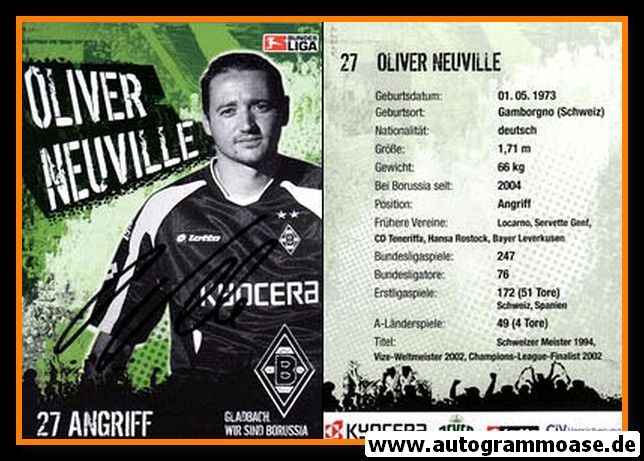 Autogramm Fussball | Borussia Mönchengladbach | 2005 | Oliver NEUVILLE