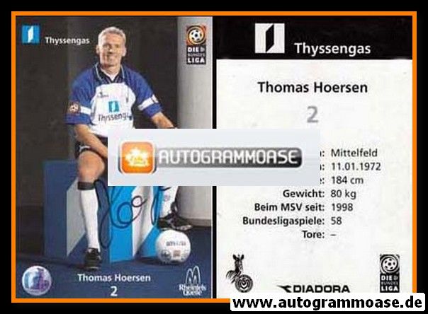 Autogramm Fussball | MSV Duisburg | 1998 | Thomas HOERSEN