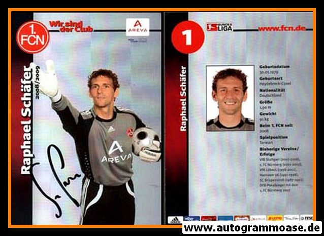 Autogramm Fussball | 1. FC Nürnberg | 2008 Ball | Raphael SCHÄFER