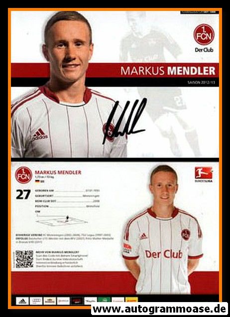 Autogramm Fussball | 1. FC Nürnberg | 2012 | Markus MENDLER