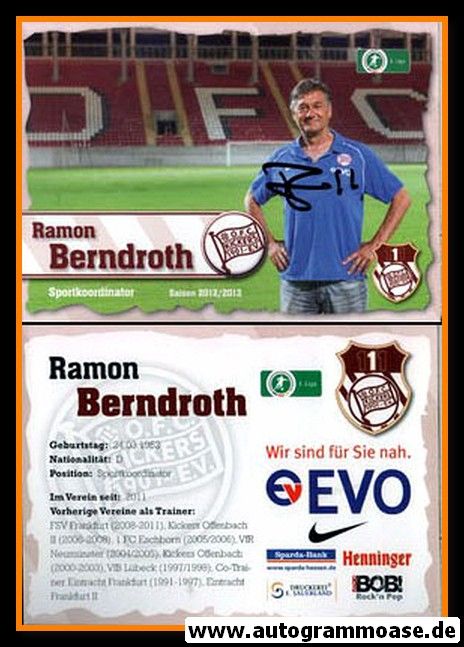 Autogramm Fussball | Kickers Offenbach | 2012 | Ramon BERNDROTH