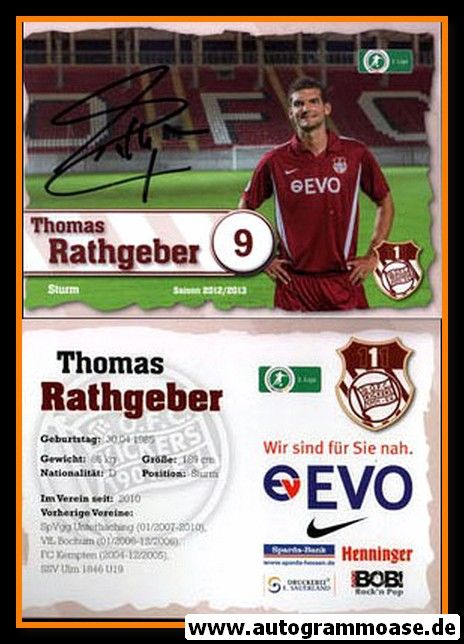 Autogramm Fussball | Kickers Offenbach | 2012 | Thomas RATHGEBER