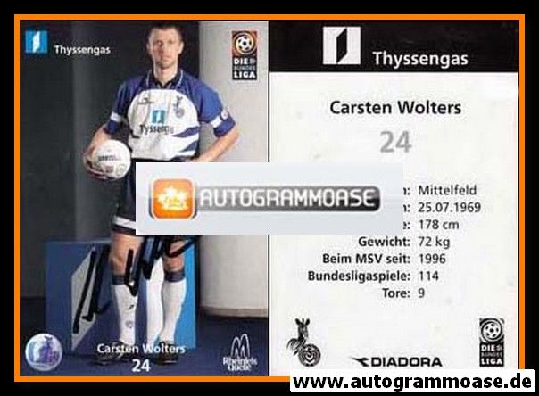 Autogramm Fussball | MSV Duisburg | 1998 | Carsten WOLTERS