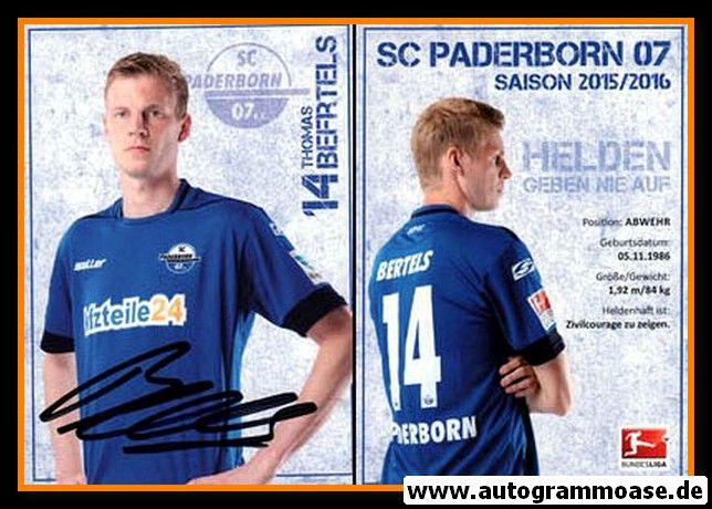 Autogramm Fussball | SC Paderborn 07 | 2015 | Thomas BEFRTELS