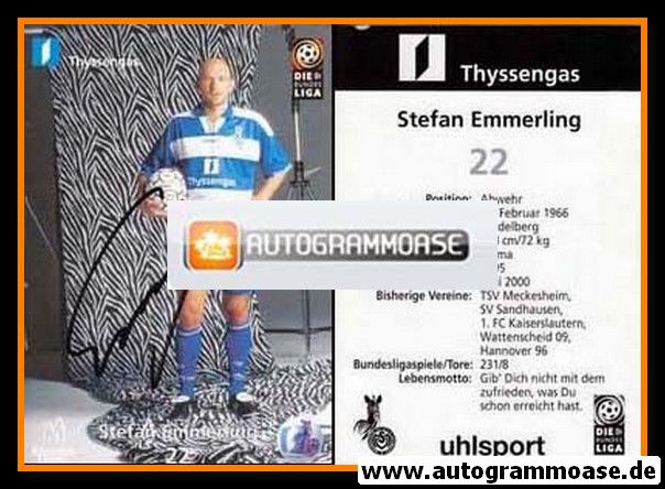 Autogramm Fussball | MSV Duisburg | 1999 | Stefan EMMERLING