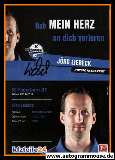 Autogramm Fussball | SC Paderborn 07 | 2013 | Jörg LIEBECK