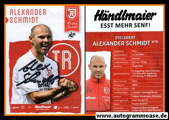 Autogramm Fussball | SSV Jahn Regensburg | 2014 | Alexander SCHMIDT