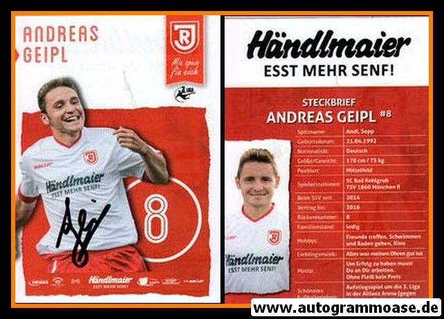 Autogramm Fussball | SSV Jahn Regensburg | 2014 | Andreas GEIPL