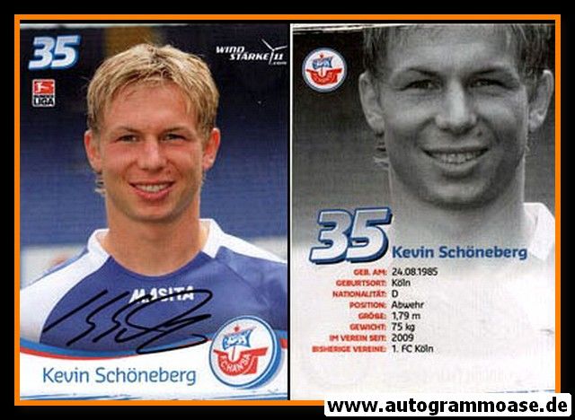 Autogramm Fussball | Hansa Rostock | 2009 | Kevin SCHÖNEBERG