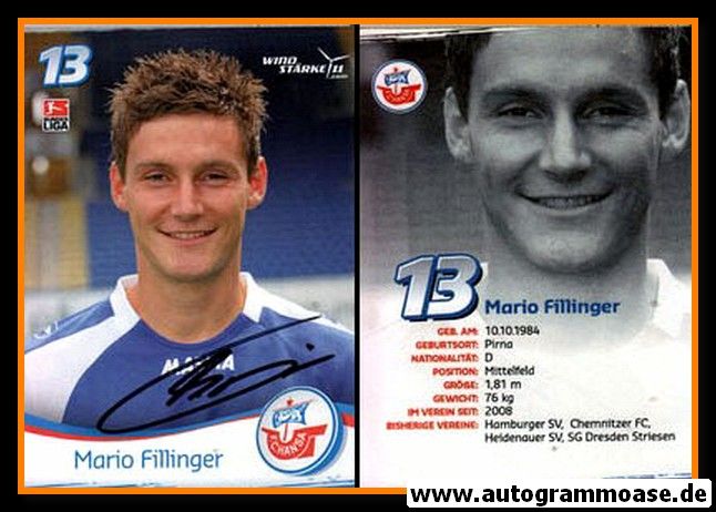 Autogramm Fussball | Hansa Rostock | 2009 | Mario FILLINGER