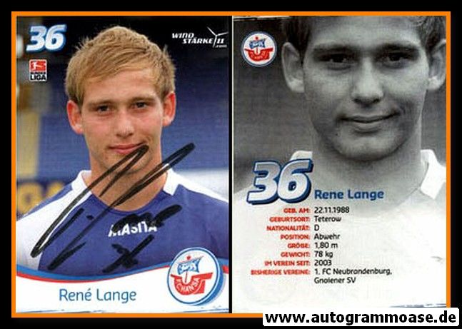 Autogramm Fussball | Hansa Rostock | 2009 | Rene LANGE