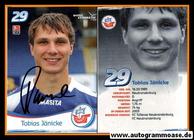 Autogramm Fussball | Hansa Rostock | 2009 | Tobias JÄNICKE