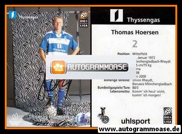 Autogramm Fussball | MSV Duisburg | 1999 | Thomas HOERSEN