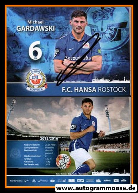 Autogramm Fussball | Hansa Rostock | 2015 | Michael GARDAWSKI