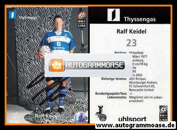 Autogramm Fussball | MSV Duisburg | 1999 | Ralf KEIDEL