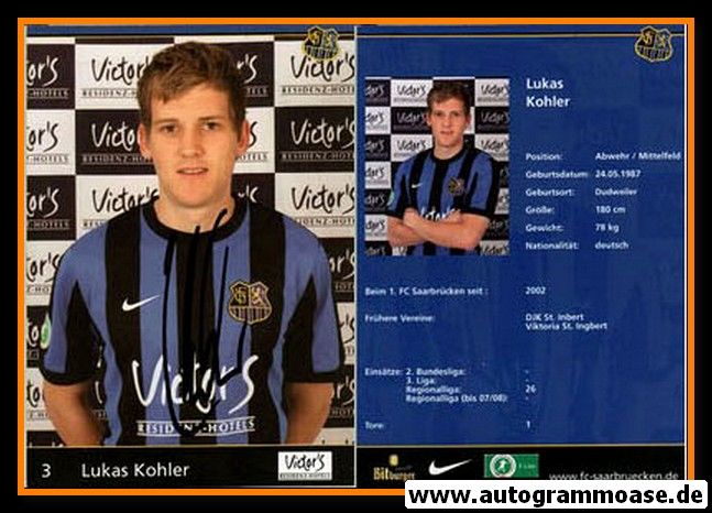 Autogramm Fussball | 1. FC Saarbrücken | 2010 | Lukas KOHLER