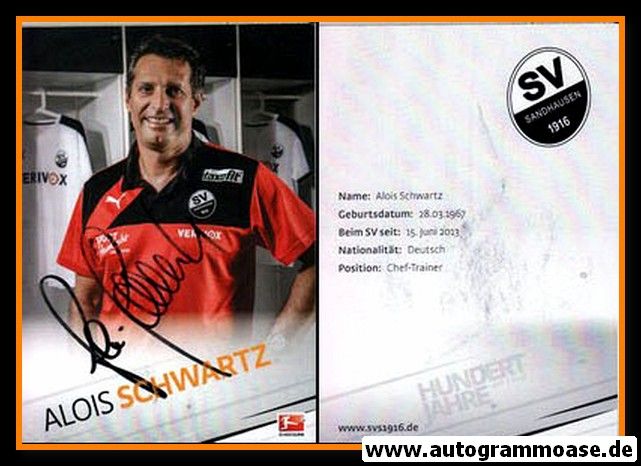 Autogramm Fussball | SV Sandhausen | 2015 | Alois SCHWARTZ